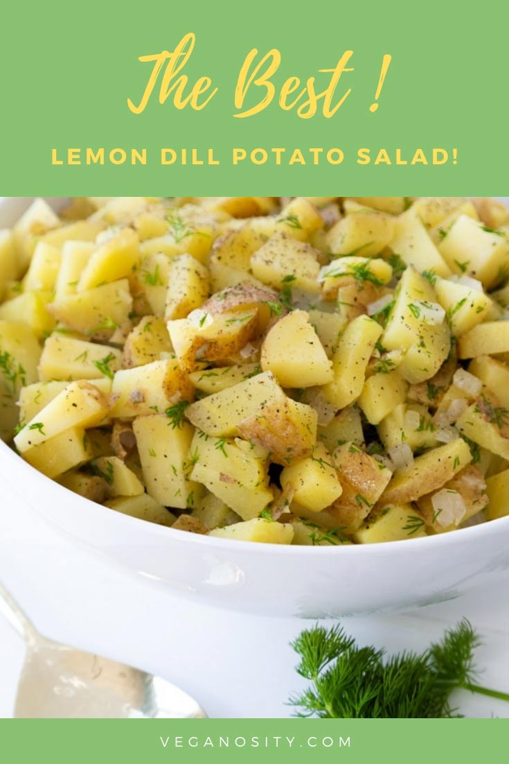 Learn how to make the best Lemon Dill Potato Salad! It's easy! #potatosalad #dill #lemon