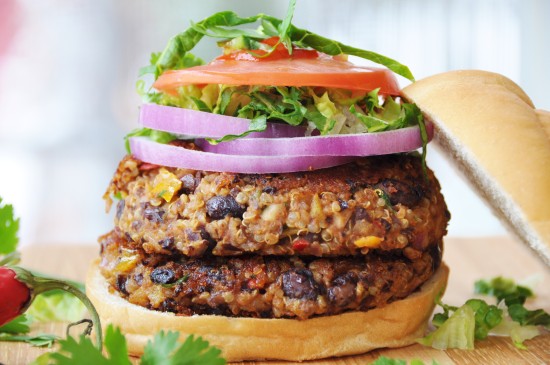 Vegan Spicy Black Bean Quinoa Burgers