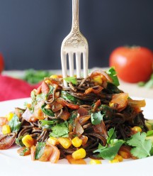 Mexican Black Bean Spaghetti