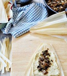 Constructing a mushroom tamale