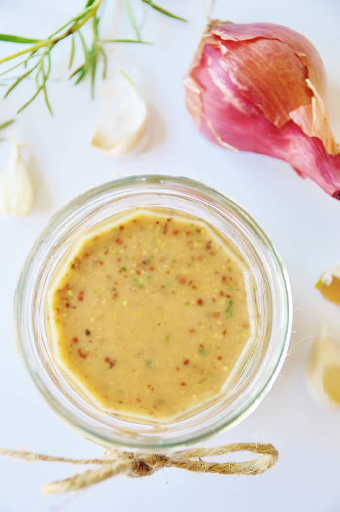 Roasted Shallot and Garlic Dressing with Fresh Rosemary
