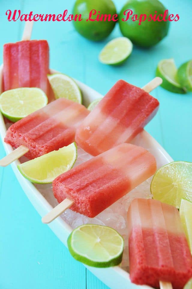Watermelon Lime Popsicles - No Sug
