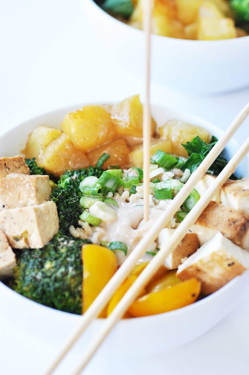 Sweet & Spicy Asian Brown Rice and Pineapple Bowl