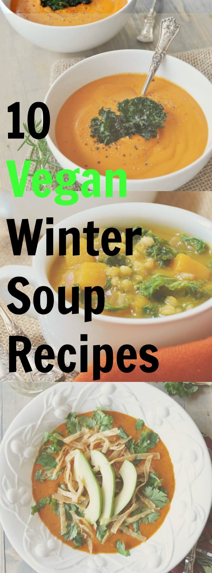 10 Vegan Winter Soup Recipes! Plant-Based, Dairy-free, egg-free, easy, and delicious dinner recipes.