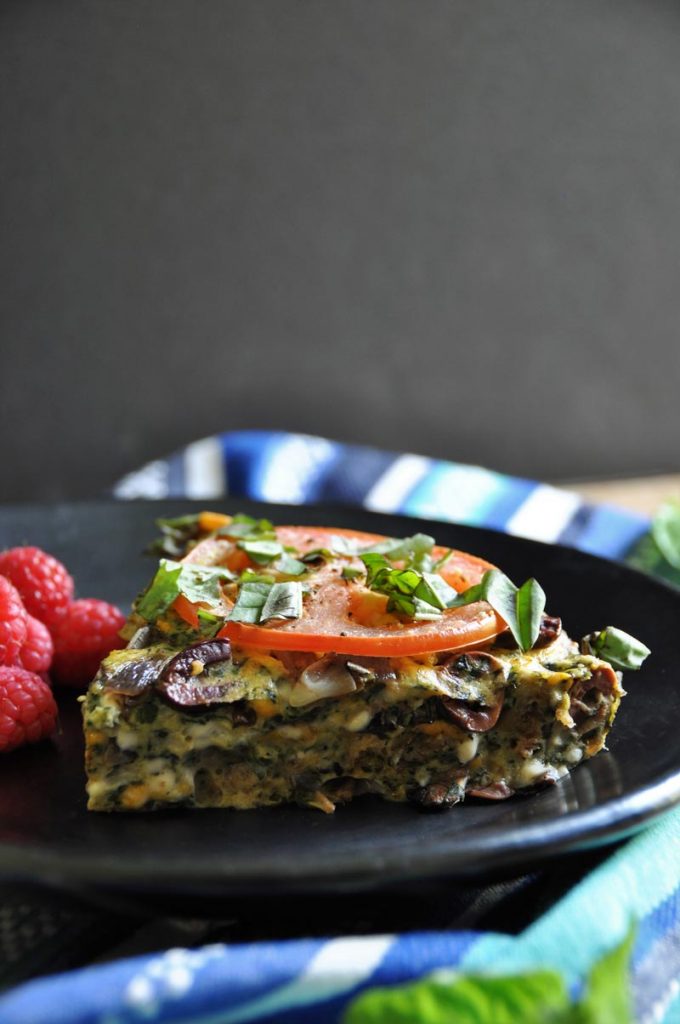 Easy and delicious vegan frittata! Made with veggies and herbs.