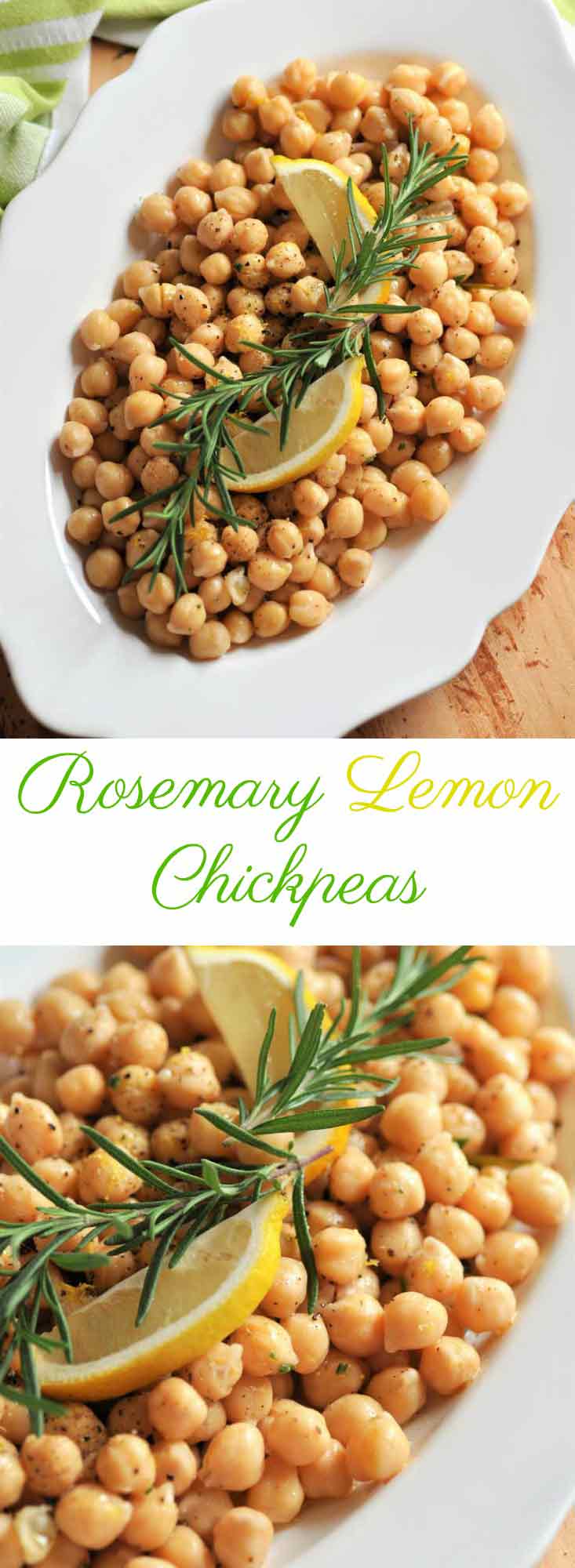 Rosemary and lemon chickpeas from scratch are so delicious! Eat them as a side or as a meal.