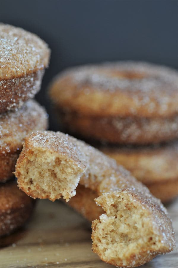Sweet vegan baked apple cider doughnuts! Make them for breakfast or for a fall dessert.