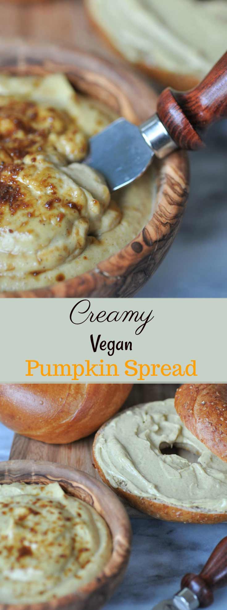 Creamy, dairy-free, vegan pumpkin spread. It's creamy and rich and so delicious. Perfect for breakfast.