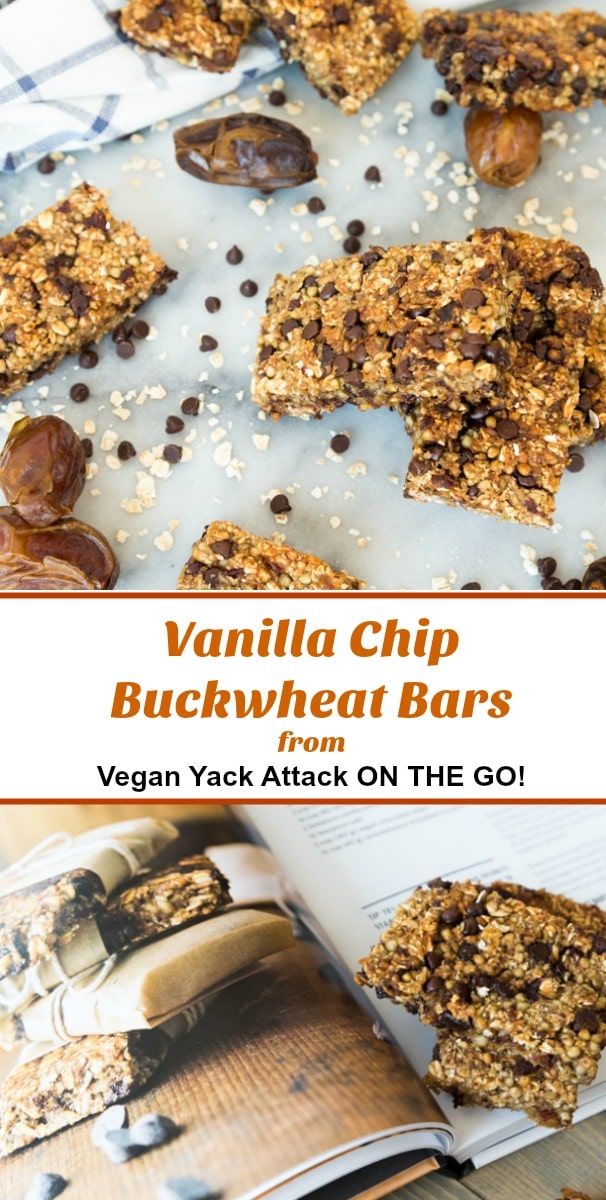 These Vanilla Chip Buckwheat Bars are easy to make and perfect for a healthy on the go snack or breakfast! #vegan #healthybars #buckwheat