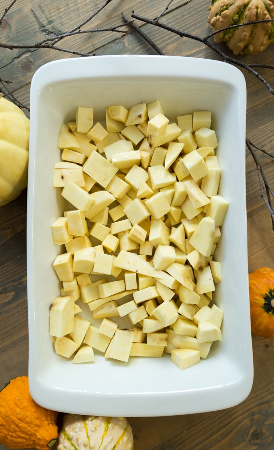 hannah sweet potatoes in a white dish