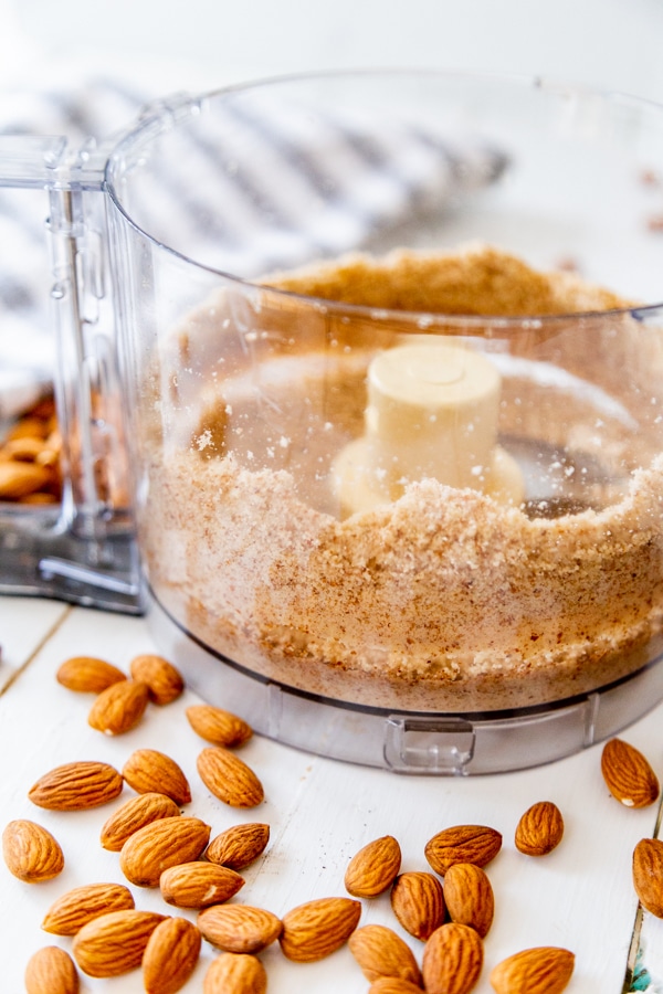 Partially broken down in a food processor.